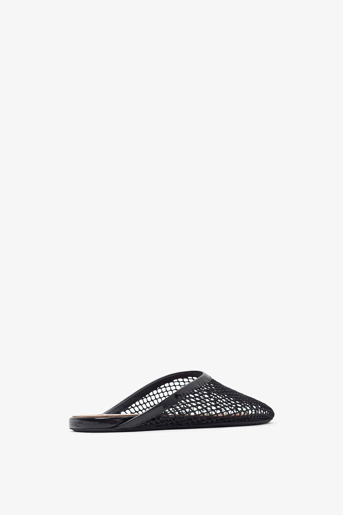 Black mesh flat Mules