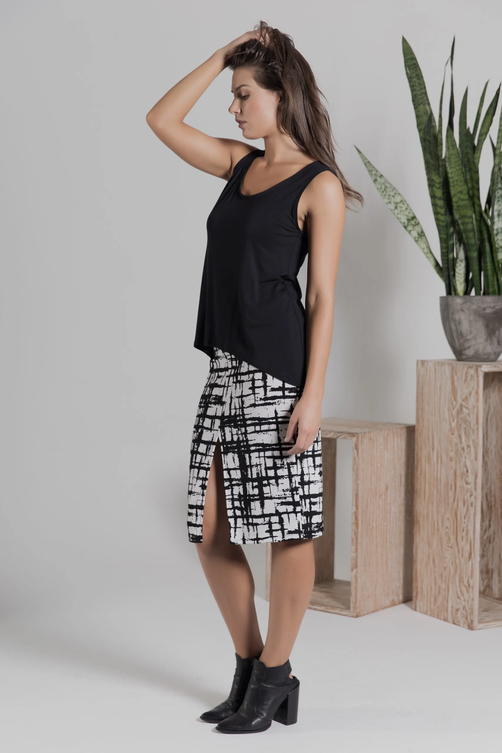 Black Ponte Skirt