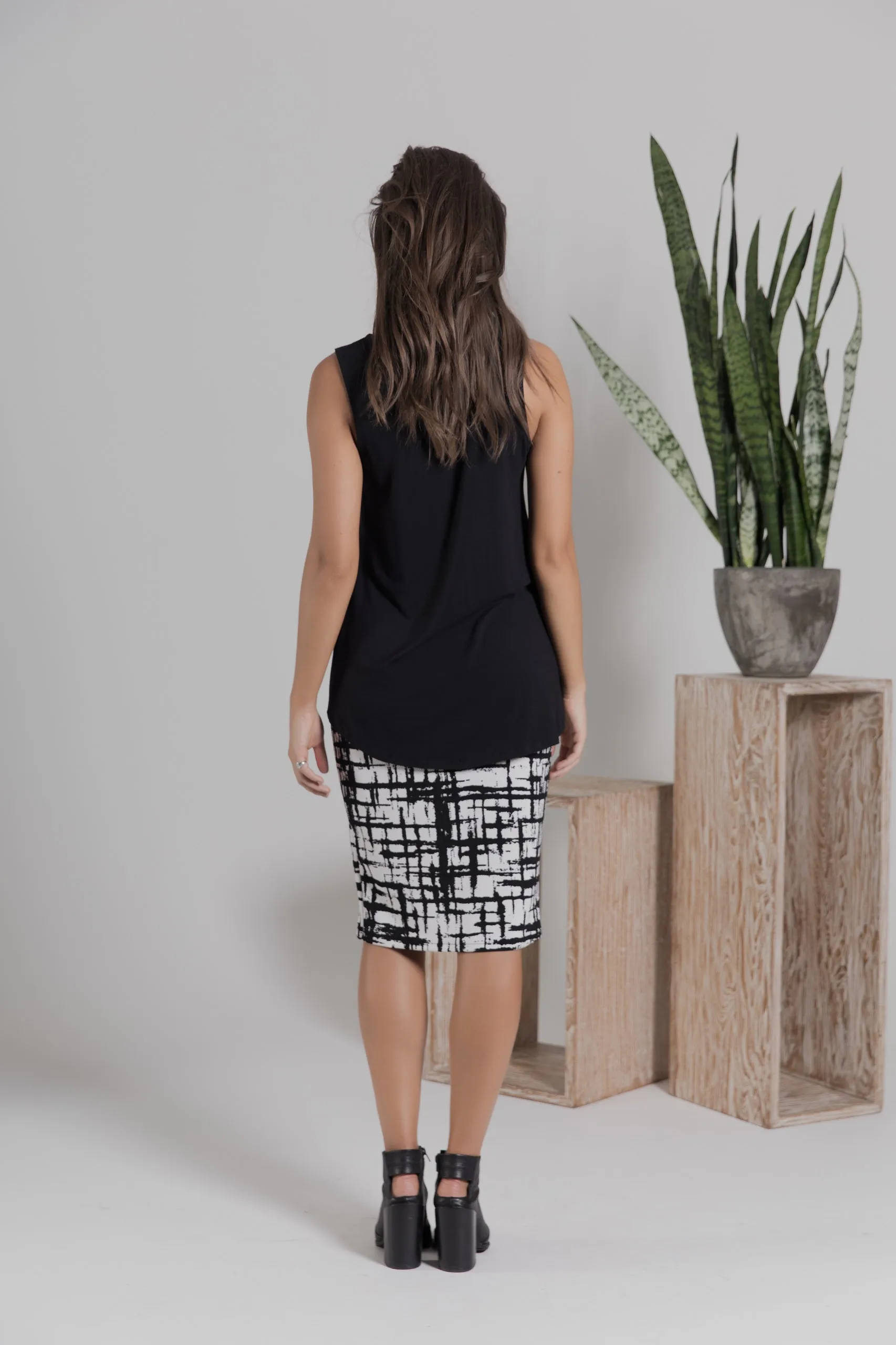 Black Ponte Skirt