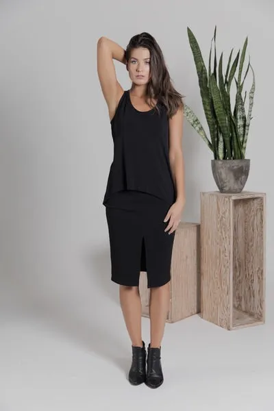 Black Ponte Skirt
