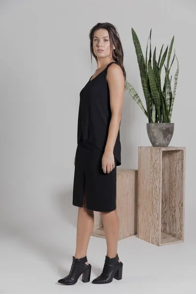 Black Ponte Skirt