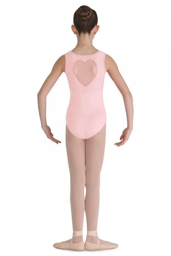 Bloch Miame Heart Mesh Children Bloch Tank Leotard  90% Nylon 10% Spandex CL7905