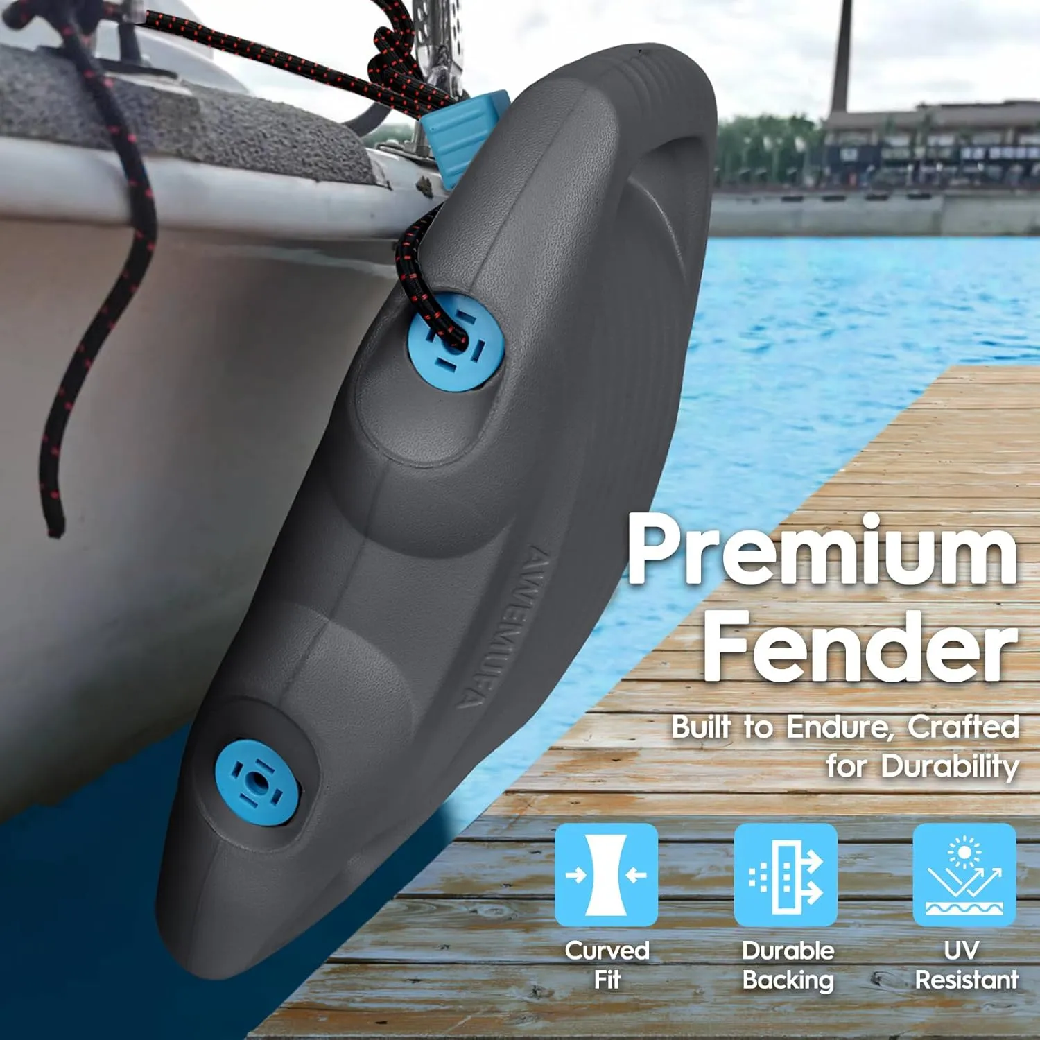 Boat Fenders Easy to Install Bumper for Docking Ideal Fender for Pontoon, Bass, Jet Ski and Fishing Boats