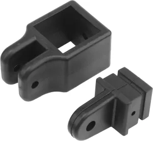 Boat Square Jaw Slides Brackets Kit for Bimini Top Support Pole, Bimini Top Square Internal Eye Ends Pair Black 2 Pack
