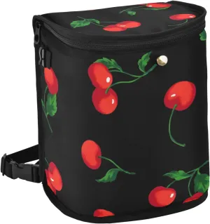 Bolaz Spill-Proof Car Trash Can | Leakproof Lining | Seat Hanging Auto Garbage Bag with Zipper Lid Pattern of Cherry Car Organizer Storage Bag(6cr7h)