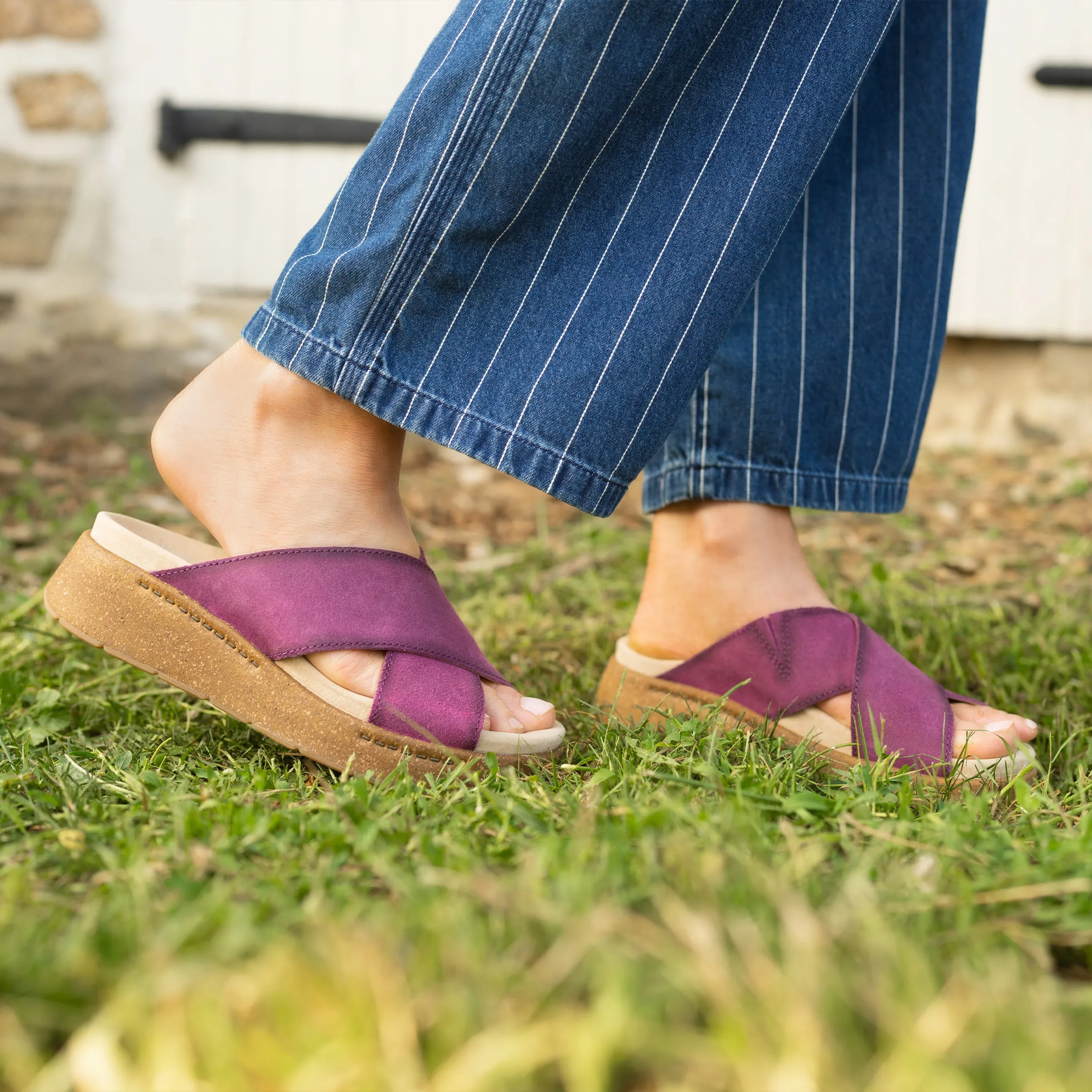 Bridget Plum Burnished Suede