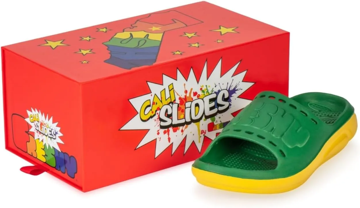 Cali Slides for Men and Women. Recovery Cloud Slides with Arch Support and Massage Beads. Athletic and Beach Sandals