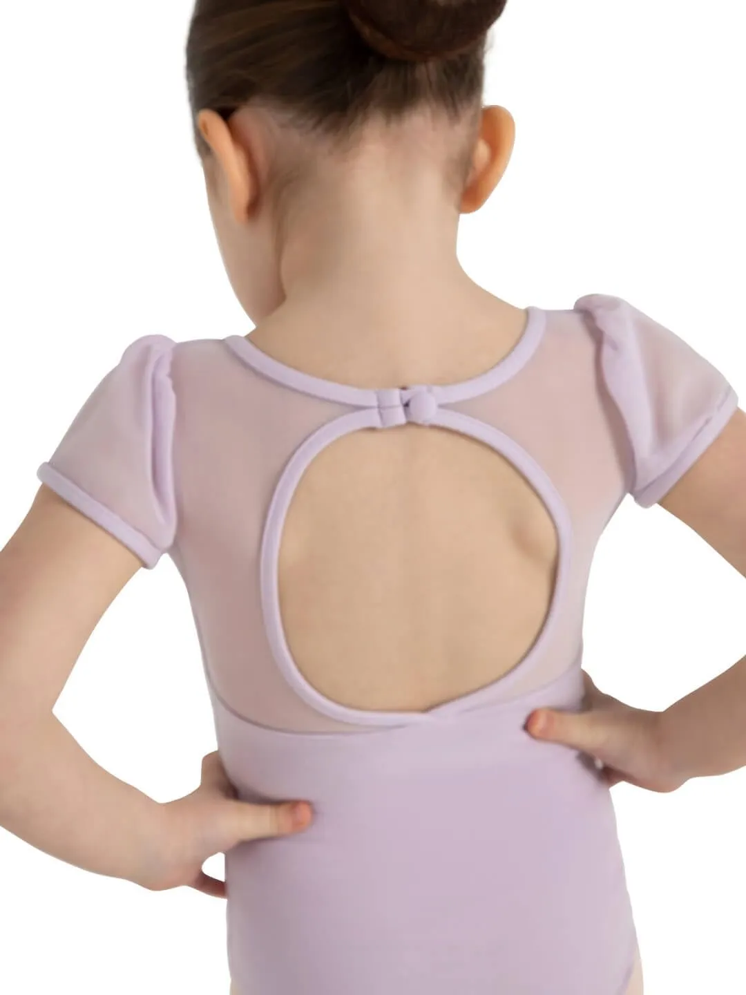 Capezio girls Puff Sleeve Keyhole Back Leotard - Girls