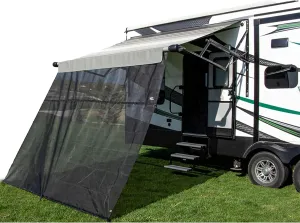 Carefree Of Colorado Drop RV Awning EZ ZipBlocker - Black Mesh RV Awning Shade Screen, Canopy Sun Blocker, Camper Accessory for Front Patio (15' x 9')