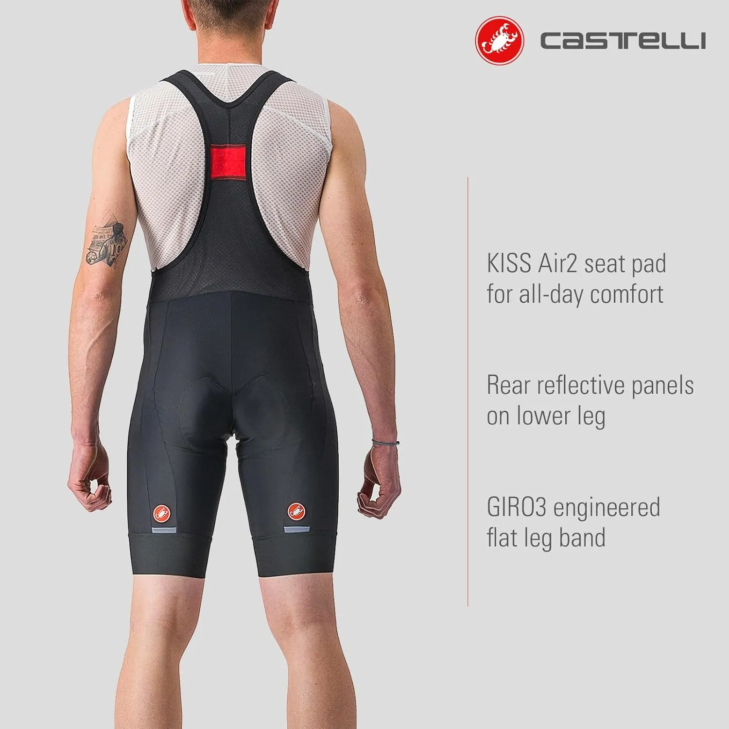 CASTELLI Men’s Entrata 2 Bibshort for Road and Gravel Biking I Cycling