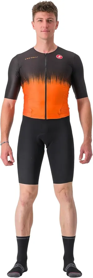Castelli Sanremo Ultra Speedsuit - Men's Black/Brilliant Orange, S