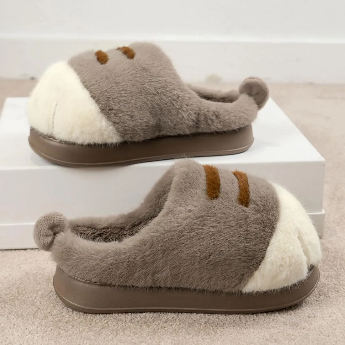 Cat Paw Slippers, Winter Warm Platform Cat Feet Slippers, Cute Fluffy Animal Cat Paw Slippers for Women