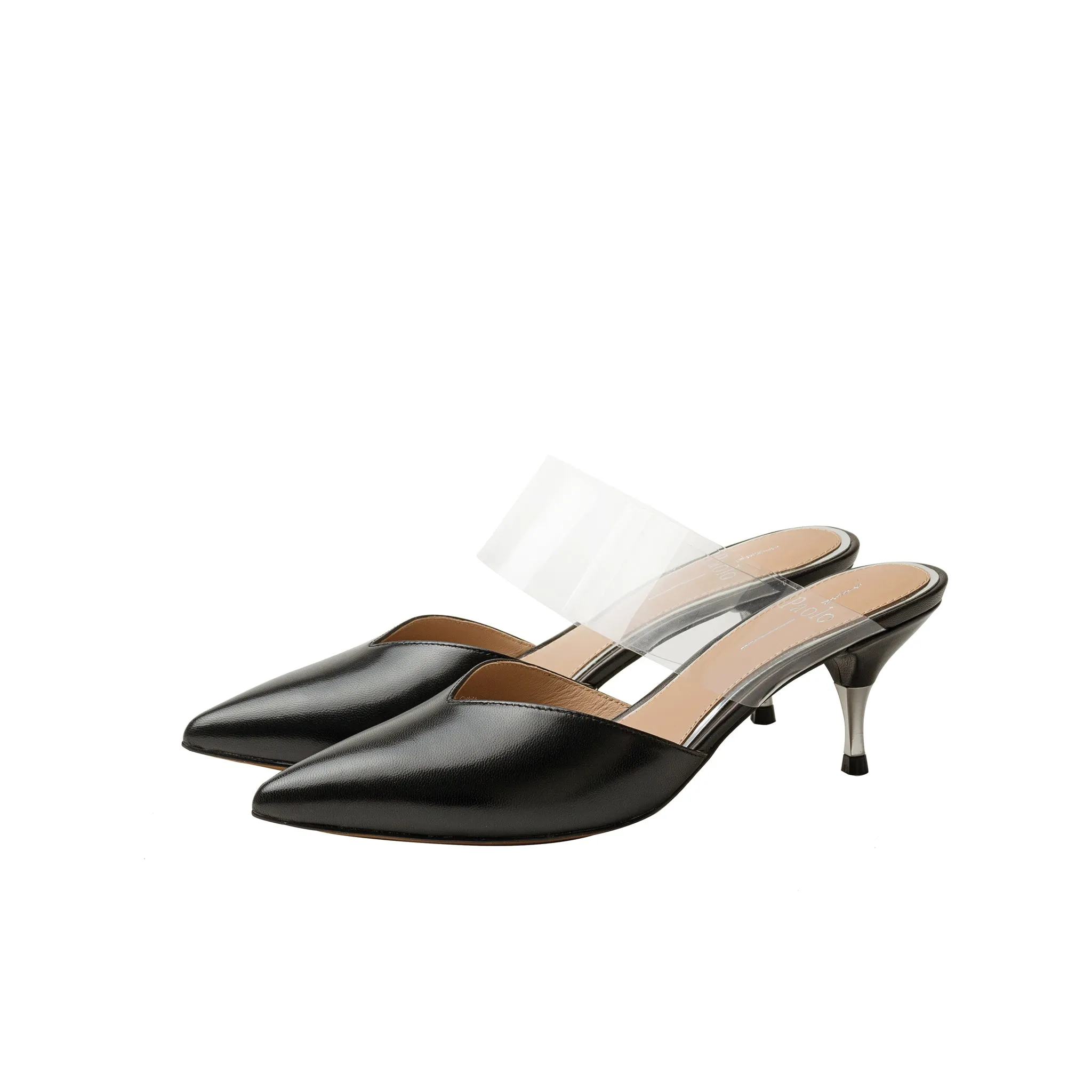 CHACE | Pointy Toe Kitten Heel Mules