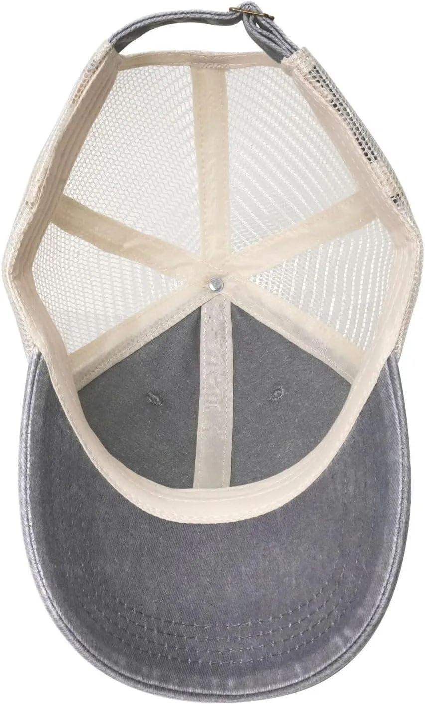 Chef with Spatula and Frying Pan Baseball Cap Women Men Mesh Back Denim Hat Vintage Trucker Hats Dad Caps