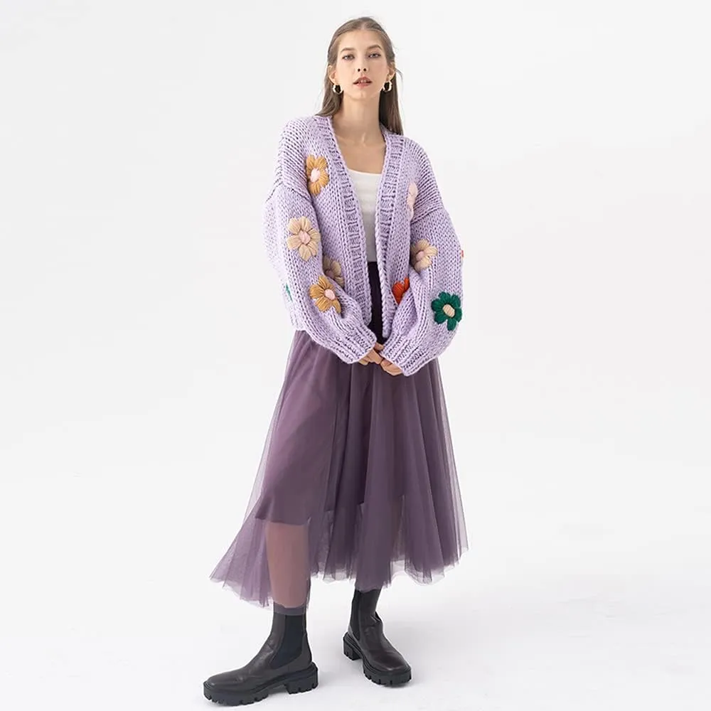 CHICWISH Women's Lilac/Cream/Grey/Pink/Black Layered Mesh Ballet Prom Party Tulle Tutu A-Line Maxi Skirt