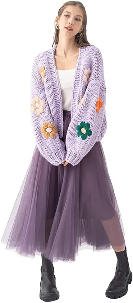 CHICWISH Women's Lilac/Cream/Grey/Pink/Black Layered Mesh Ballet Prom Party Tulle Tutu A-Line Maxi Skirt