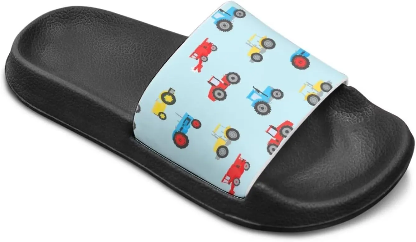 Children's Slippers Beach Sandals Slide Sandals Filp-Flops for Unisex Kids Boys Girls Gift for Daughters Sons Little Brothers Sisters Black Sole Little Kid Size 11-Big Kid Size 3