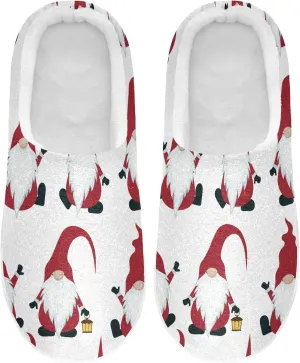 Christmas Gnomes Christmas House Slippers for Women Girls Winter Fuzzy Memory Foam Cozy Shoes for Men Slippers Indoor Outdoor Bedroom