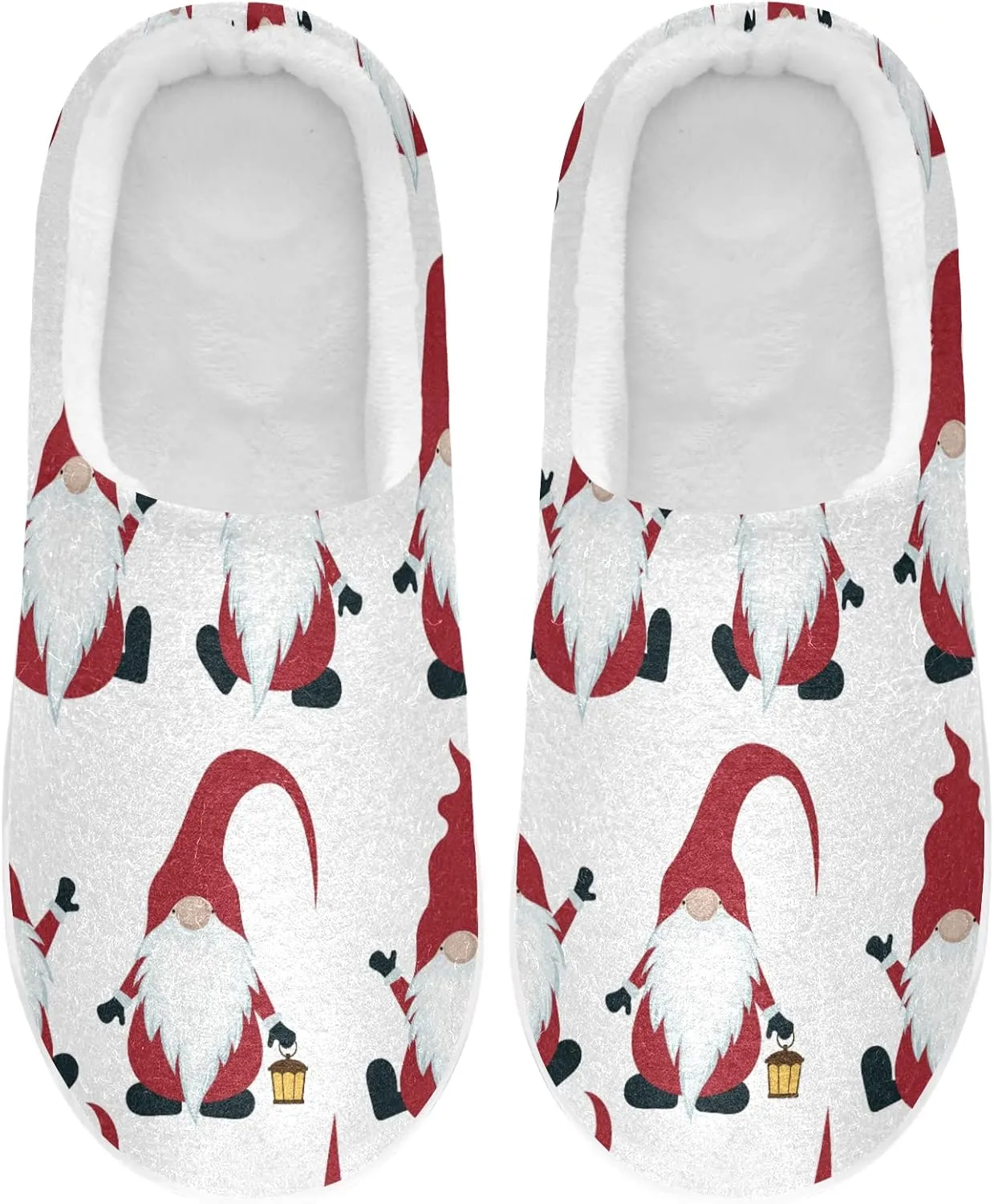 Christmas Gnomes Christmas House Slippers for Women Girls Winter Fuzzy Memory Foam Cozy Shoes for Men Slippers Indoor Outdoor Bedroom
