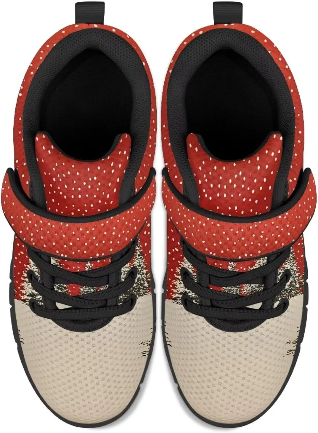 Christmas Kids Running Shoes Boys Girls Lightweight Breathable Sports Shoes Non-Slip Sneakers Hook-and-Loop Strap Shoes for Little Kid SizeUS11-15