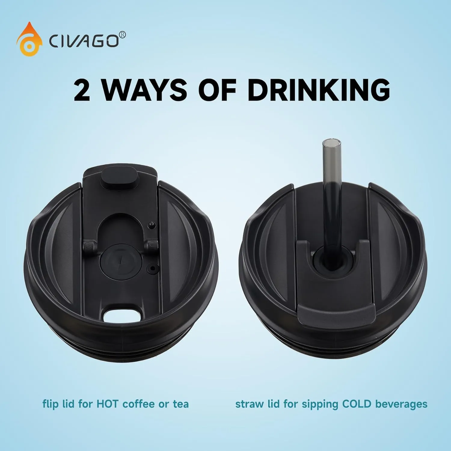 CIVAGO 20 oz Tumbler Mug with Lid and Straw, Insulated Travel Coffee Mug with Handle, Double Wall Stainless Steel Vacuum Coffee Tumbler, Thermal Coffee Cup, Flip lid, Blush