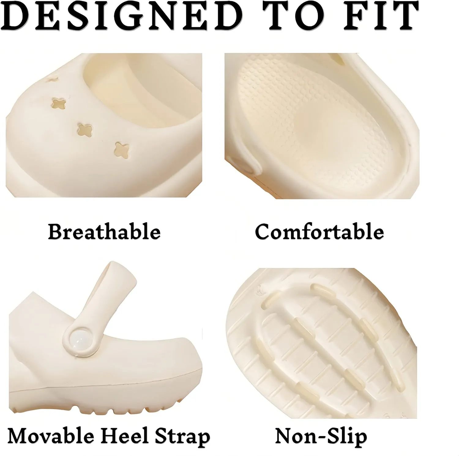 Cloud Double Strap Clogs Comfort Sandals Mary and Jane Flat Slides Cushion Platform Lightweight Waterproof Anti-Skid Soft EVA Shoes Summer Essentials for Women and Girls Cozy Bathroom Shower Pool Beach Indoor and Outdoor