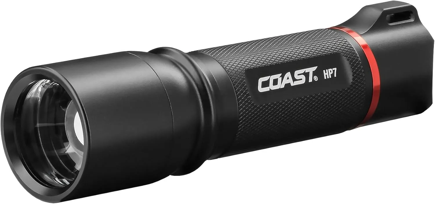 COAST® HP7 730 Lumen Focusing LED Flashlight with SLIDE FOCUS® and BEAM LOCK®, Black