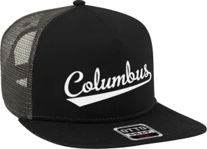 Columbus Script Baseball Font Snapback Trucker Hat