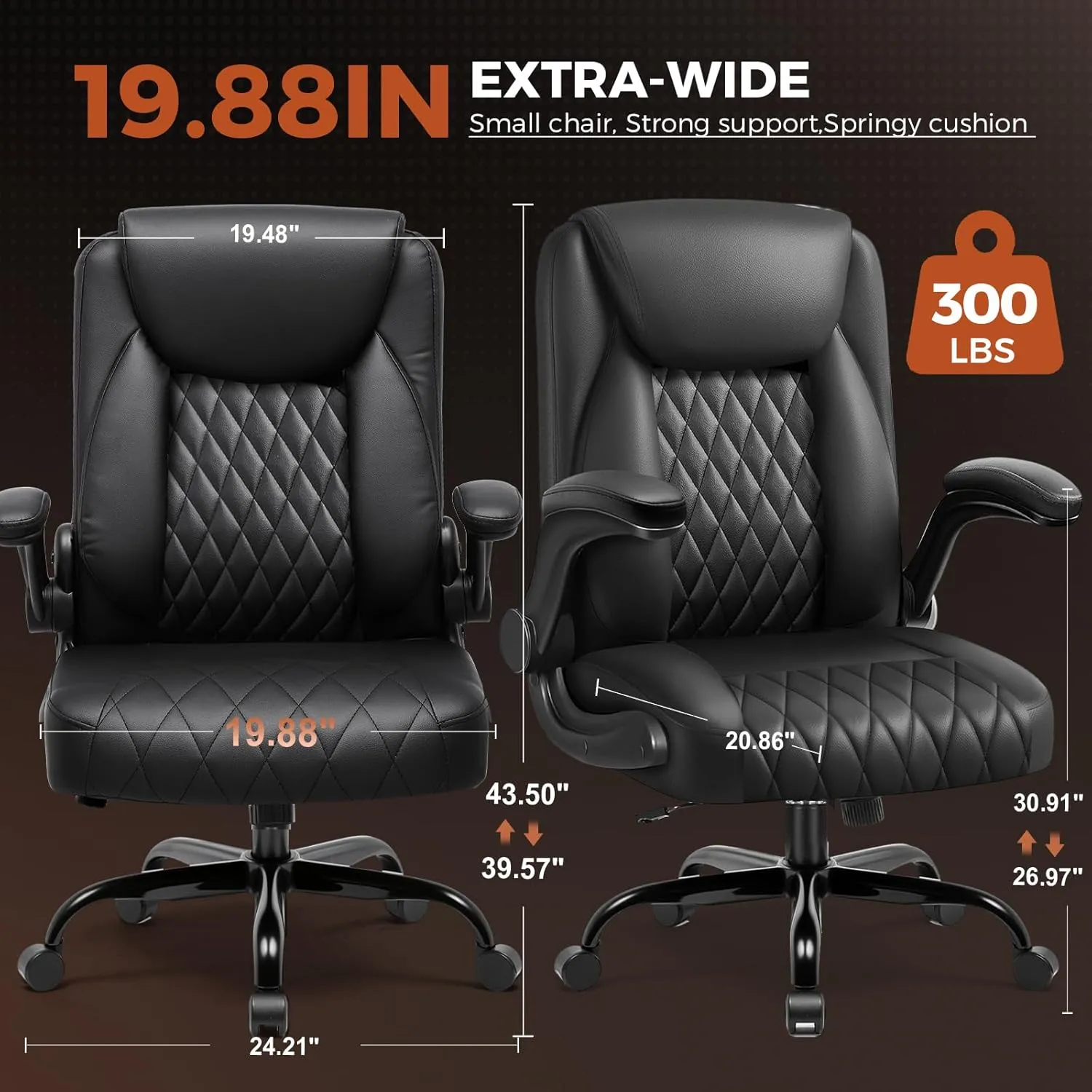 COMHOMA Leather Office Chair Ergonomic Computer Gaming Chair with Comfy Back Support, Executive Mid-Back,Small Gmaing Chair with Adjustable Armrests, for Short People Use, Rolling Swivel for Adults
