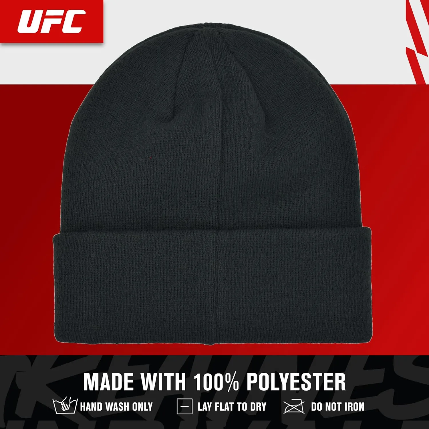 Concept One UFC Beanie Hat, Cuffed Winter Knit Cap with Logo