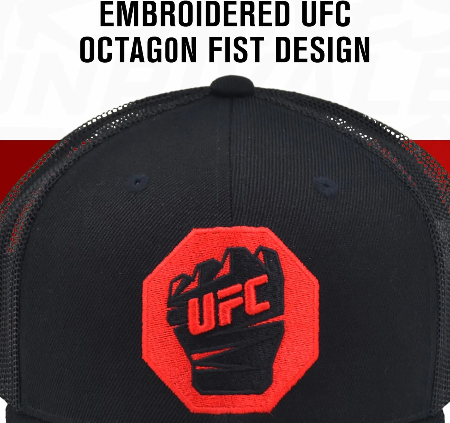 Concept One UFC Trucker Hat, Mesh Adult Adjustable Snapback Baseball Cap with Curved Brim