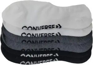 Converse Men's 3 Pack Flat Knit Ultra Low Socks No Show Made For Chucks Shoe Size 6-12 (White/Grey/Black)