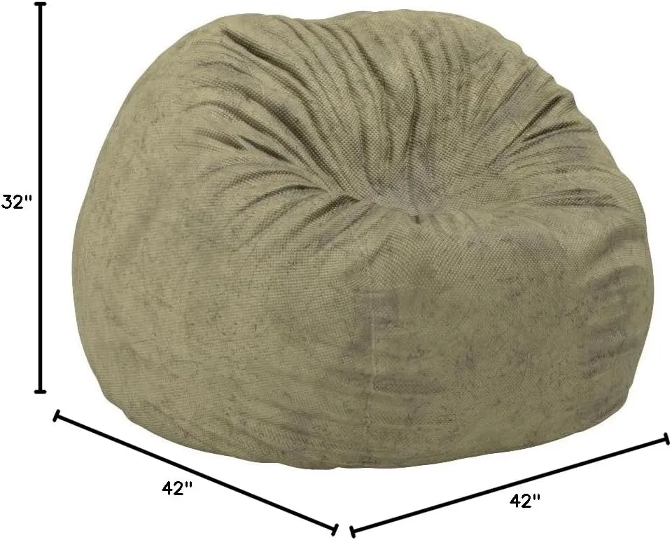 CordaRoy's Chenille Bean Bag-Convertible Bean Bag Chair&Bed-Machine-Washable Chenille Fabric Cover-for Basement,Living Room,Game Room,Dorm & More - Full Size - Moss | Made in The USA