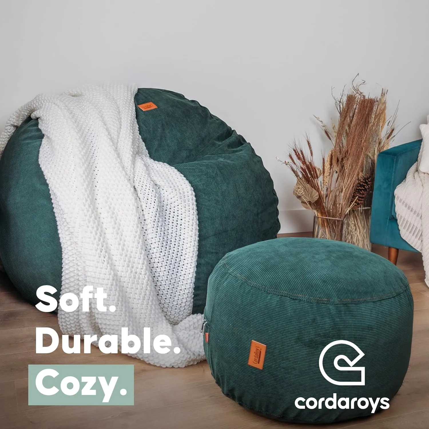 CordaRoy's Chenille Bean Bag-Convertible Bean Bag Chair&Bed-Machine-Washable Chenille Fabric Cover-for Basement,Living Room,Game Room,Dorm & More - Queen Size - Espresso | Made in The USA