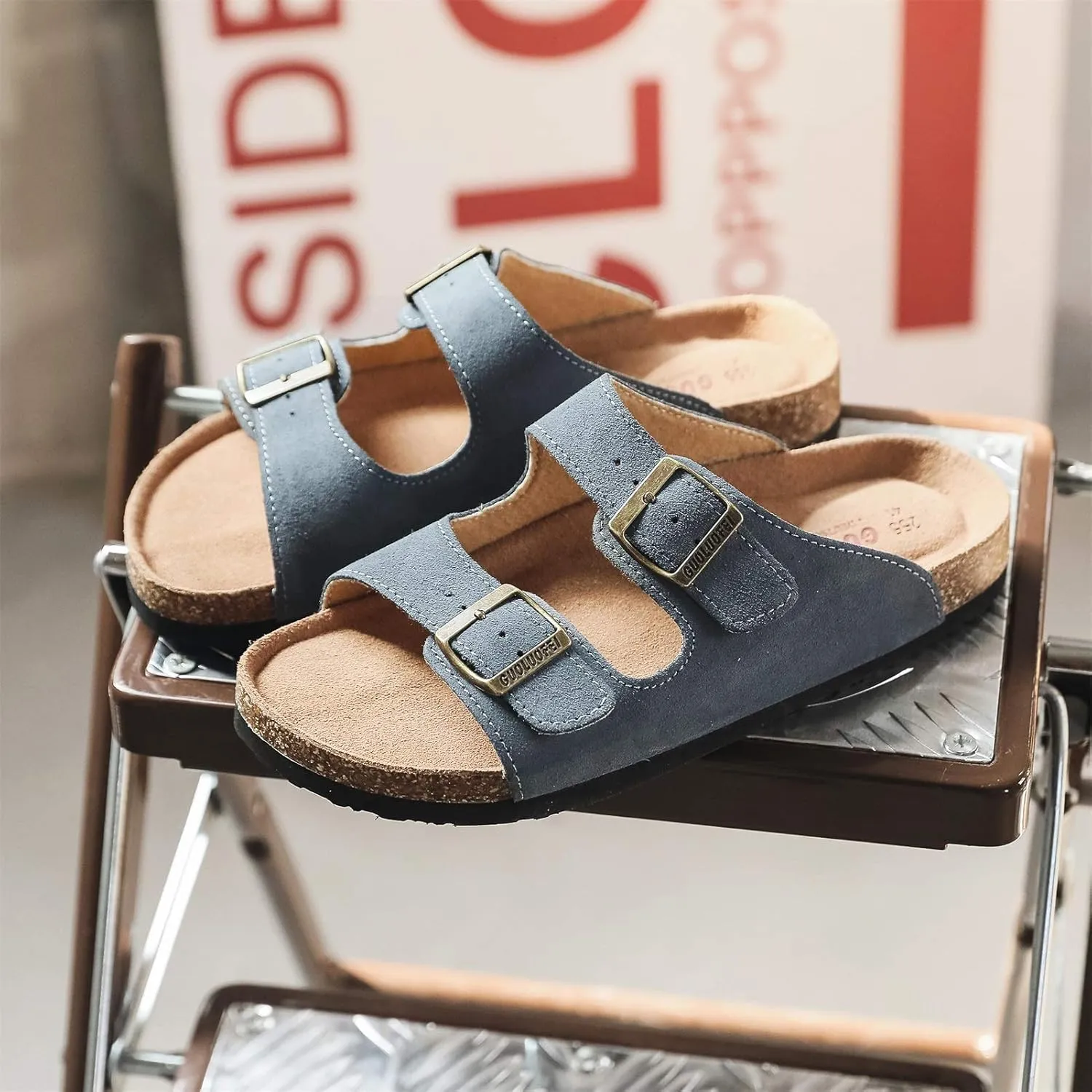 Cork Sandals Women With Arch Support, Comfortable Summer Beach Sandals For Women/Girls/Ladies,Leather Slide Shoes For Women