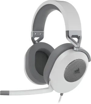CORSAIR HS65 SURROUND Multiplatform Wired Gaming Headset – Dolby Atmos – SonarWorks SoundID – iCUE Compatible – PC, Mac, PS5, PS4, Xbox, Nintendo Switch, Mobile – White