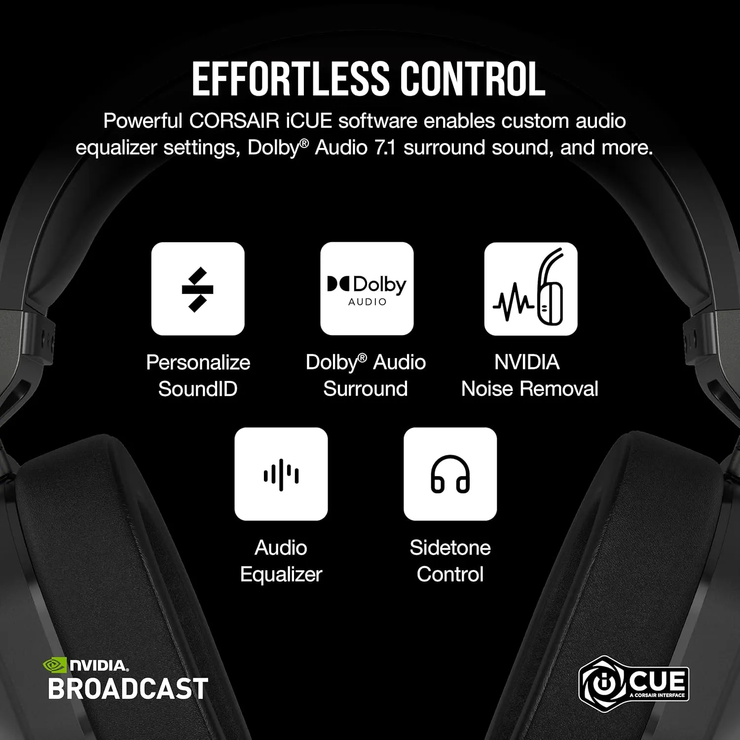 Corsair HS65 Wireless Multiplatform Gaming Headset with Bluetooth - Dolby Audio 7.1 - Omni-Directional Microphone - iCUE Compatible - PC, Mac, PS5, PS4, Mobile - Carbon