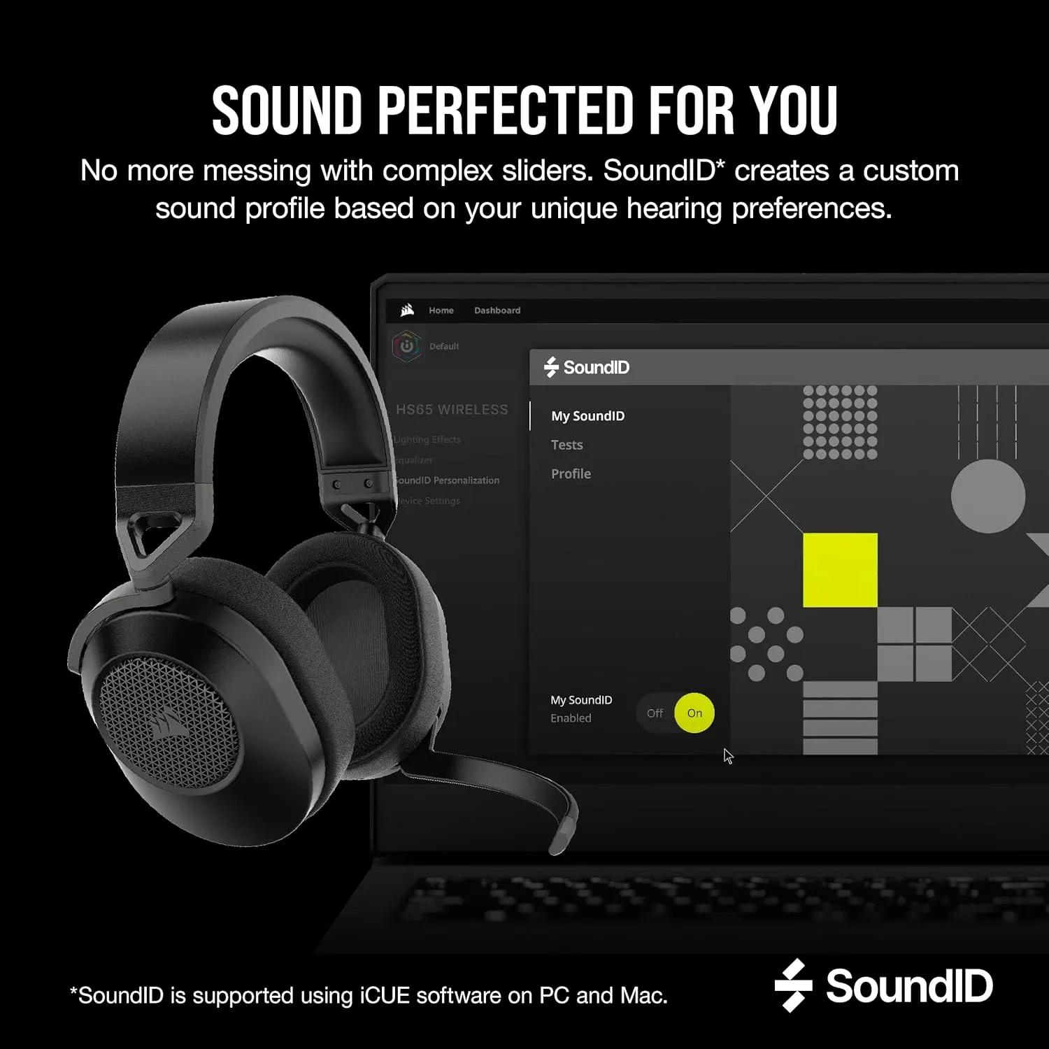 Corsair HS65 Wireless Multiplatform Gaming Headset with Bluetooth - Dolby Audio 7.1 - Omni-Directional Microphone - iCUE Compatible - PC, Mac, PS5, PS4, Mobile - Carbon
