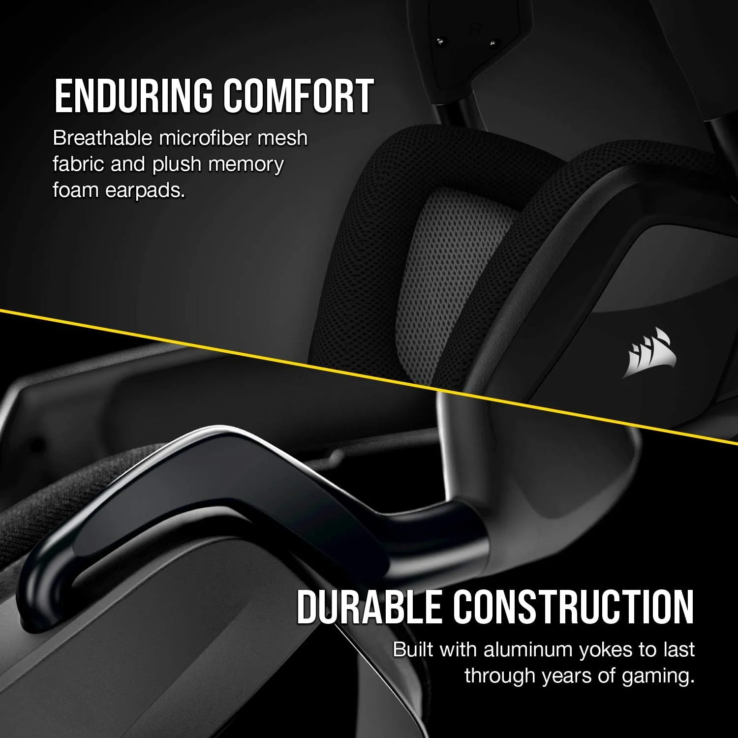 CORSAIR VOID RGB ELITE Wireless Gaming Headset – 7.1 Surround Sound – Omni-Directional Microphone – Microfiber Mesh Earpads – Up to 40ft Range – iCUE Compatible – PC, Mac, PS5, PS4 – Carbon