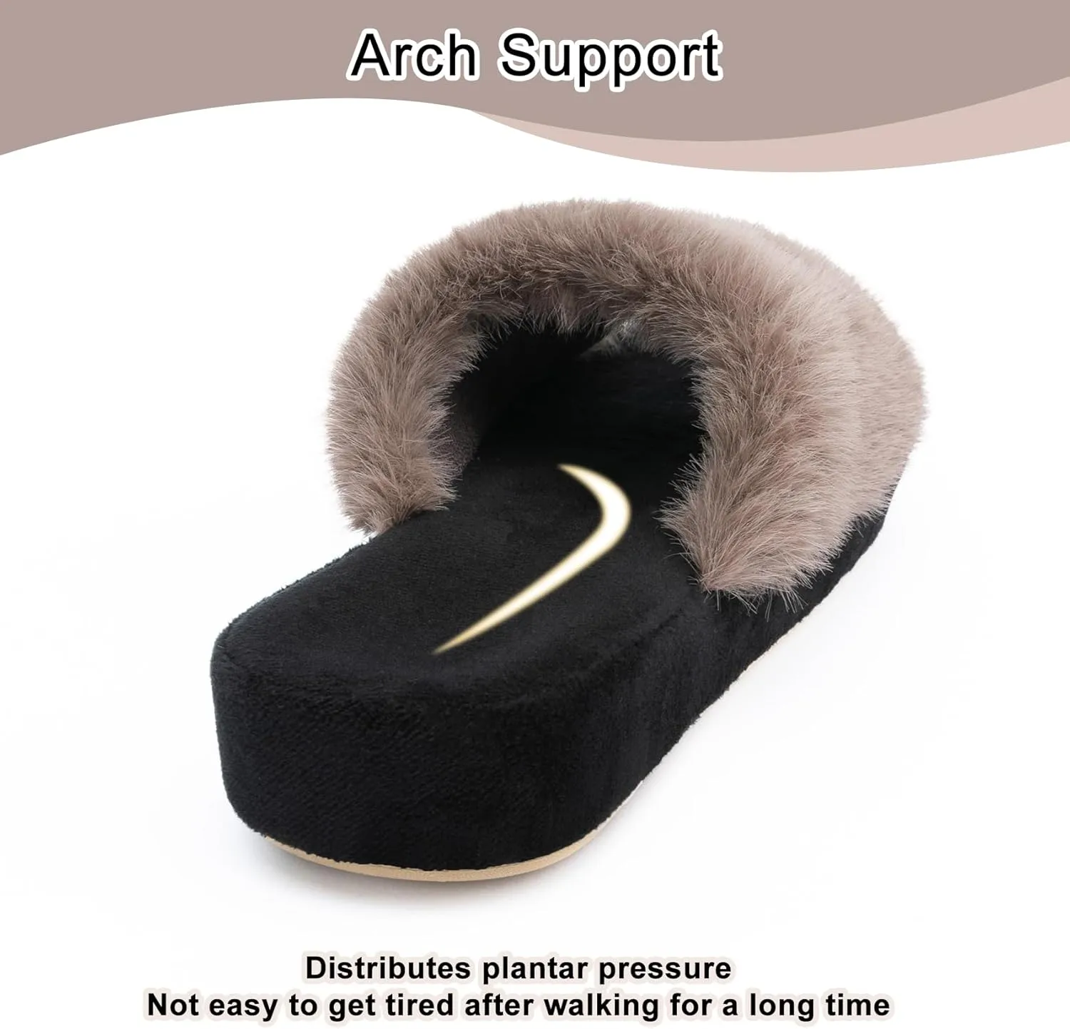 Cozy House Slippers for Women Indoor Outdoor with Memory Foam Open Toe Fuzzy Womens Slide Slippers Sandals Arch Support House Shoes