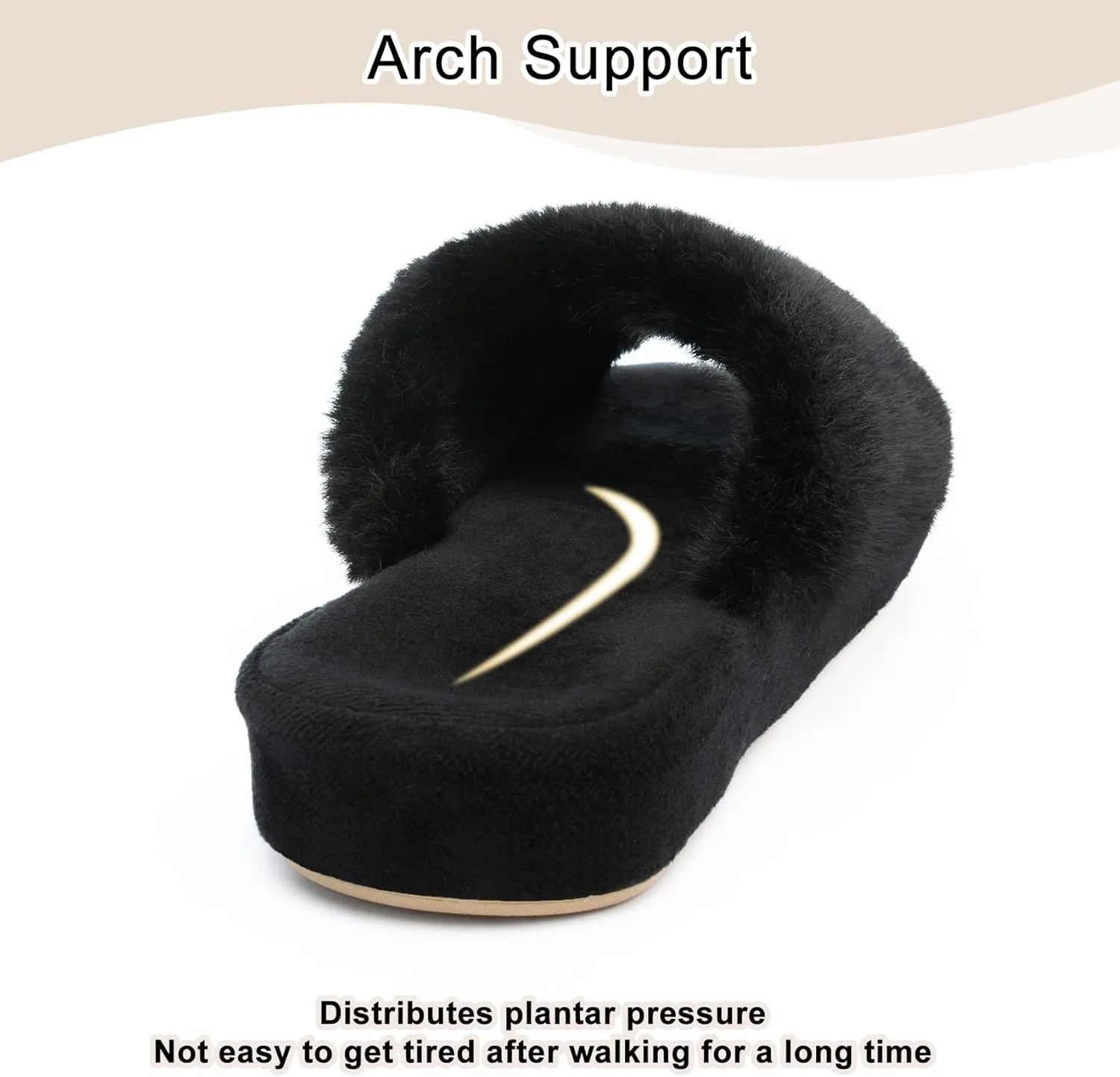 Cozy House Slippers for Women Indoor Outdoor with Memory Foam Open Toe Fuzzy Womens Slide Slippers Sandals Arch Support House Shoes