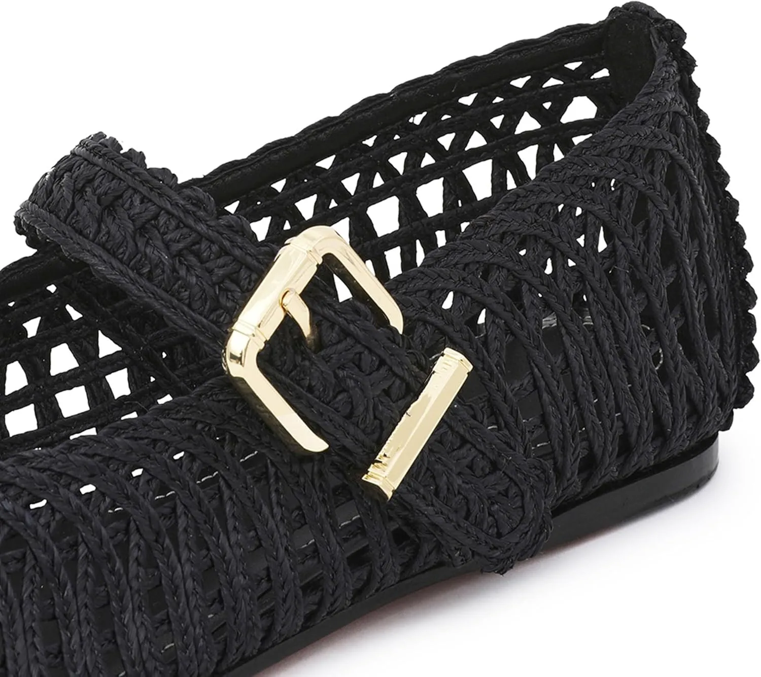 Crochet Shoes for Women Comfortable Ballet Flats with Breathable Embroidery Thread Round Toe Pull-On Design Fashionable Footwear