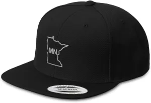 Custom Snapback Hats for Men & Women Minnesota State Map Mn Embroidery Acrylic