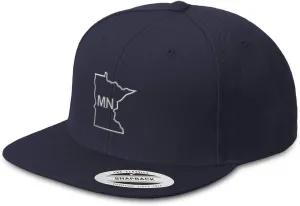 Custom Snapback Hats for Men & Women Minnesota State Map Mn Embroidery Acrylic
