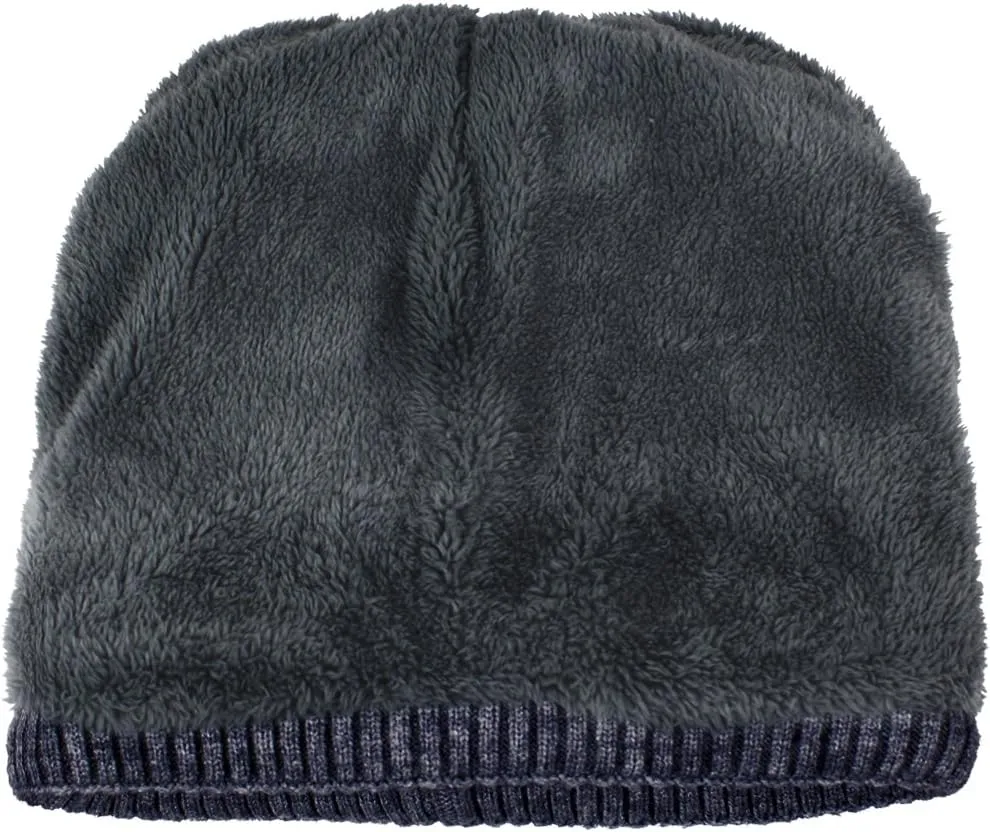 Dahlia Men's Skullies & Beanies - Wool, Knit Winter Hat, Fleece Lined,