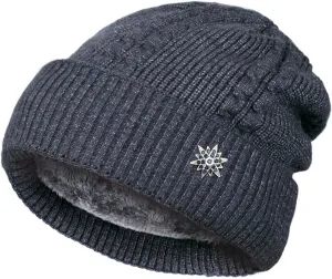 Dahlia Men's Skullies & Beanies - Wool, Knit Winter Hat, Fleece Lined,