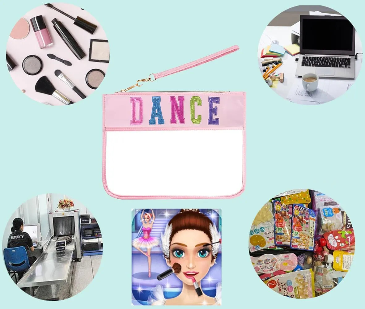 Dance Duffle Bag for Girls, Kids Toy Storage Bag,Weekend Bag,Overnight Bag,Gymnastics bag 17""Lx9""Wx9""H (Rose set-clear letter bag)