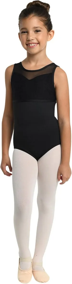 DANZNMOTION Girls Lea Lace and Mesh Tank Leotard 23102C