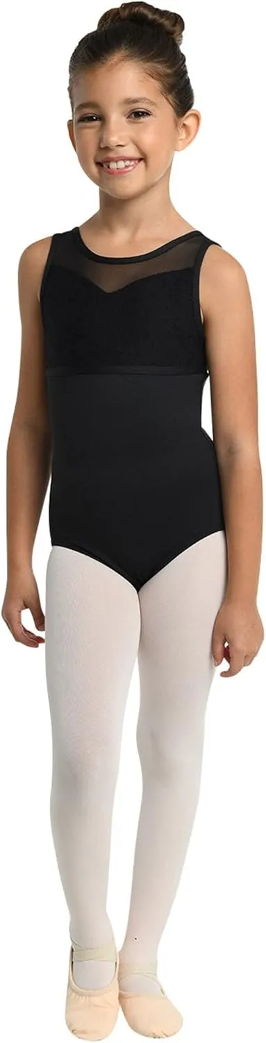 DANZNMOTION Girls Lea Lace and Mesh Tank Leotard 23102C
