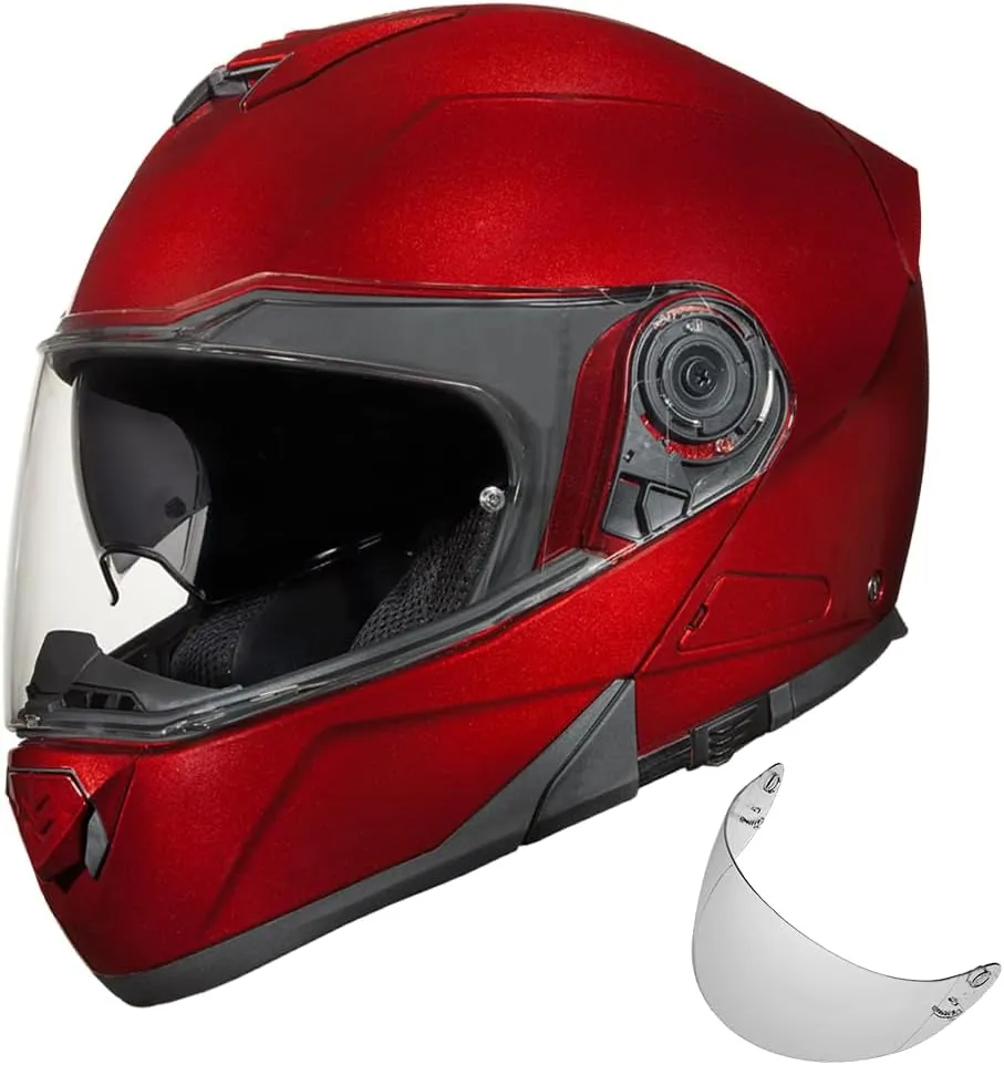 Daytona Helmets Glide Modular Motorcycle Helmet - DOT Approved Flip Up Motorcycle Helmet - Bluetooth Ready Full Face Motorcycle Helmet with Dual Visors for Men, Women & Youth
